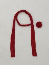 Red Rose pin + knit scarf