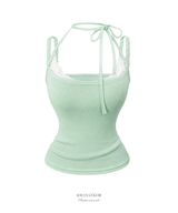 Candy pop lace sleeveless(4color)