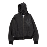 Untitled Starrynight Small Stripe Hood Zip Up BLack Chacoal