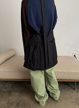  halter pleats layered dress