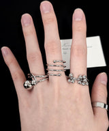 4set Unique Drop Silver Ring Set