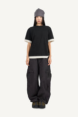 Canvas Cargo Curved Pants