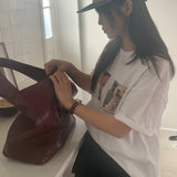 [Daily Bag👜] レザーショルダーバッグ [レッド]