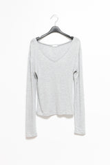 v-neck melange light top(2colors)