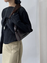 Raond Belt H-line Cut-out Long Skirt