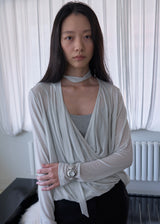 Lotus Drape Scarf Top (Ash Cream)
