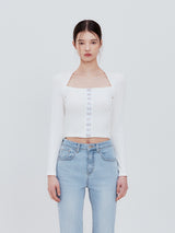 フックスクエアトップス(white)
