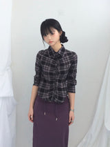 ruffle frill checkered short shirt