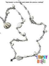 Natural pearl and shell waist chain