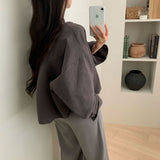 [BELLIDE MADE] lルーズフィッティングカラーレスコットンシャツ