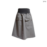 (3color) Flap Two-Pocket Flare Ribbed Skirt
