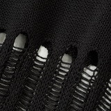 Mesh Cutout Knit - BLACK