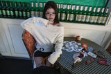 [ID] Logo Off-Shoulder Sweatshirt (Choker Set) (Ivory) 