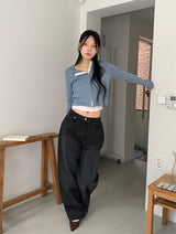 STRIPE BLACK JEANS