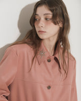 FAUX SUEDE STUDS JACKET [PINK]