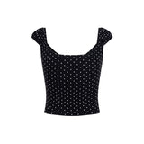 Adeline Polka Dot Button Top