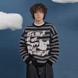Stripe Puppy Graphic Knit