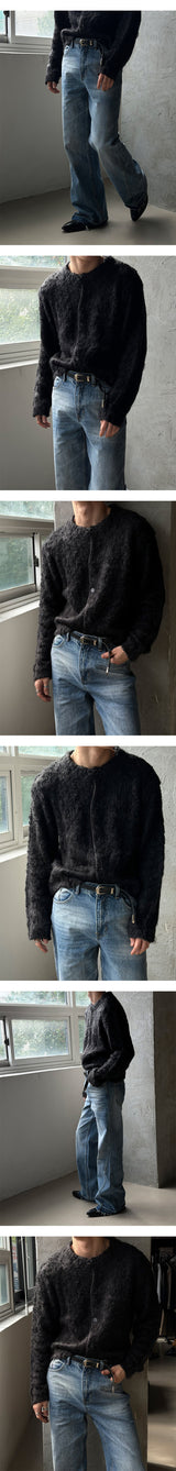 [Unisex]  フェードカットロングフレアデニムパンツ