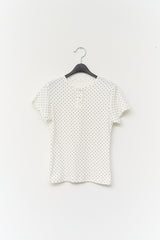 (W) Cherry Dot Button Top (5color)