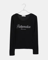 ニニレタリングシースルー長袖Tシャツ