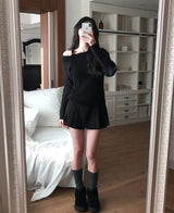 Manet Pleats Layered Skirt Pants