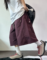 ハイクオリティ💜スナップナイロンバミューダパンツ 💚🤍🤎🖤6カラー