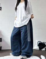 DOWN SNAP 🍩🫐 HALF TRACK 3 LINE PANTS 🍩🫐🩶🖤4COLOR