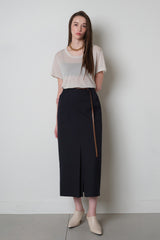 See-through Tencel Tee_Beige