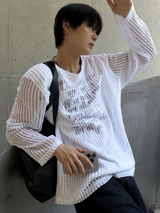 Munts Grunge Mesh Printed Knit