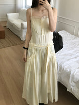 Pintuck Long Dress (2 colors)