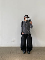  River Taken Pintuck Balloon Denim Pants 3C