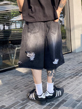 ビンテージダメージデニムハーフパンツ 2C