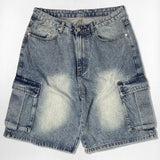 Basic Washing Bermuda Cargo Denim Pants - 3COLOR