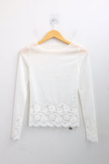 Flower Lace Slim Knit Top