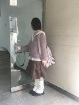 ルーズフィットソフトファーカーディガン