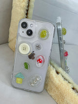 サマーバケーションボタンキノコフルーツスマホケース