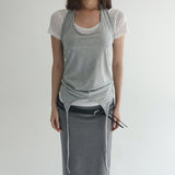 [Berio] Halter Neck Layered String Sleeveless Top - 4 Colors