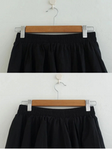 アシンメトリカル レイヤード ミディ チュール フリンジ スカート (WHITE, BLACK 2COLORS!)