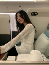 denit layered knit dress