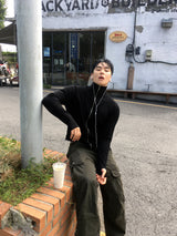 No.1841 M WM crop zip-up (3color)