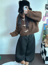 ストライプペディンキルティングロングパンツ🖤🤍2カラー