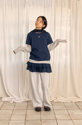 ロゴレイヤードストライプTシャツ (DARK NAVY)