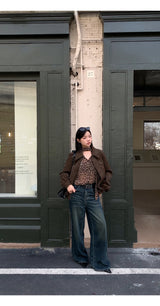 chiffon leopard scarf blouse