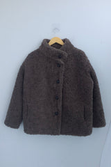 highneck puffy fur jacket
