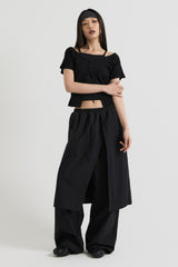 ノースリーブ レイヤードトップス, Black