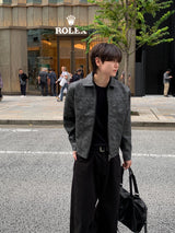 Bale Oil-Treated Cropped Leather Jacket