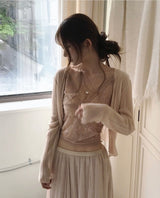 finit sheer pearl satin floor-length sk