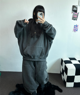SHEEP FLEECE🐑PIGMENT STRAP RIVET BALLOON LONG PANTS💙🩶🤍3COLOR