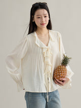French Ruffle Cuff Romantic Blouse