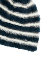 HAIRY STRIPE BEANIE_NAVY